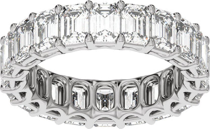6 1/3 Ctw Emerald Lab-Grown Diamond Low Profile Eternity Band - White Gold - Lab Grown Diamond