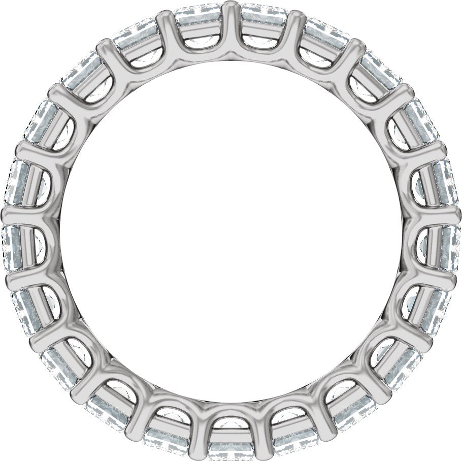 6 5/8 Ctw Emerald Lab-Grown Diamond Low Profile Eternity Band - White Gold - Lab Grown Diamond