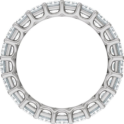 6 5/8 Ctw Emerald Lab-Grown Diamond Low Profile Eternity Band - White Gold - Lab Grown Diamond