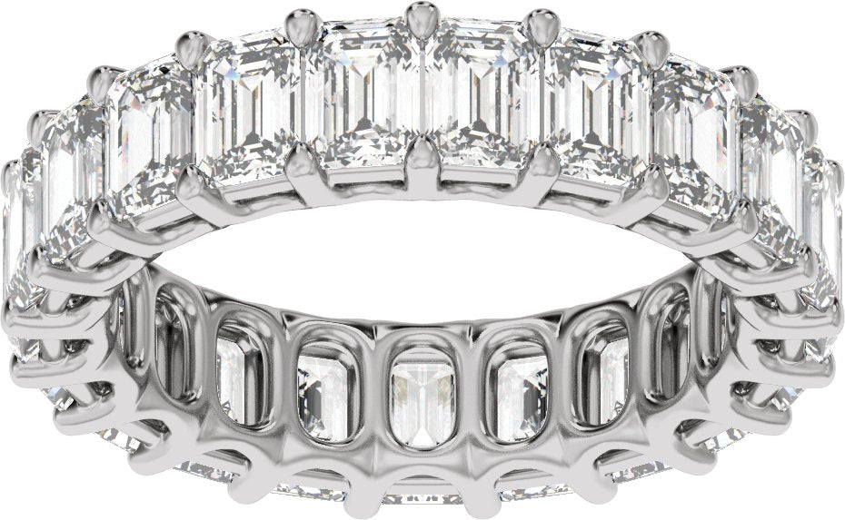 6 5/8 Ctw Emerald Lab-Grown Diamond Low Profile Eternity Band - White Gold - Lab Grown Diamond