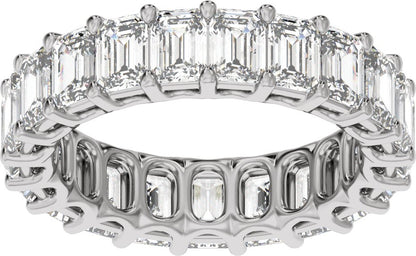 6 5/8 Ctw Emerald Lab-Grown Diamond Low Profile Eternity Band - White Gold - Lab Grown Diamond
