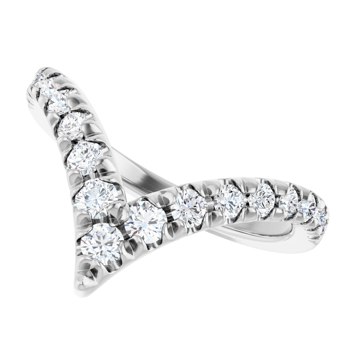 1/2 Ctw Lab-Grown Diamond Contour Band - White Gold - Lab Grown Diamond