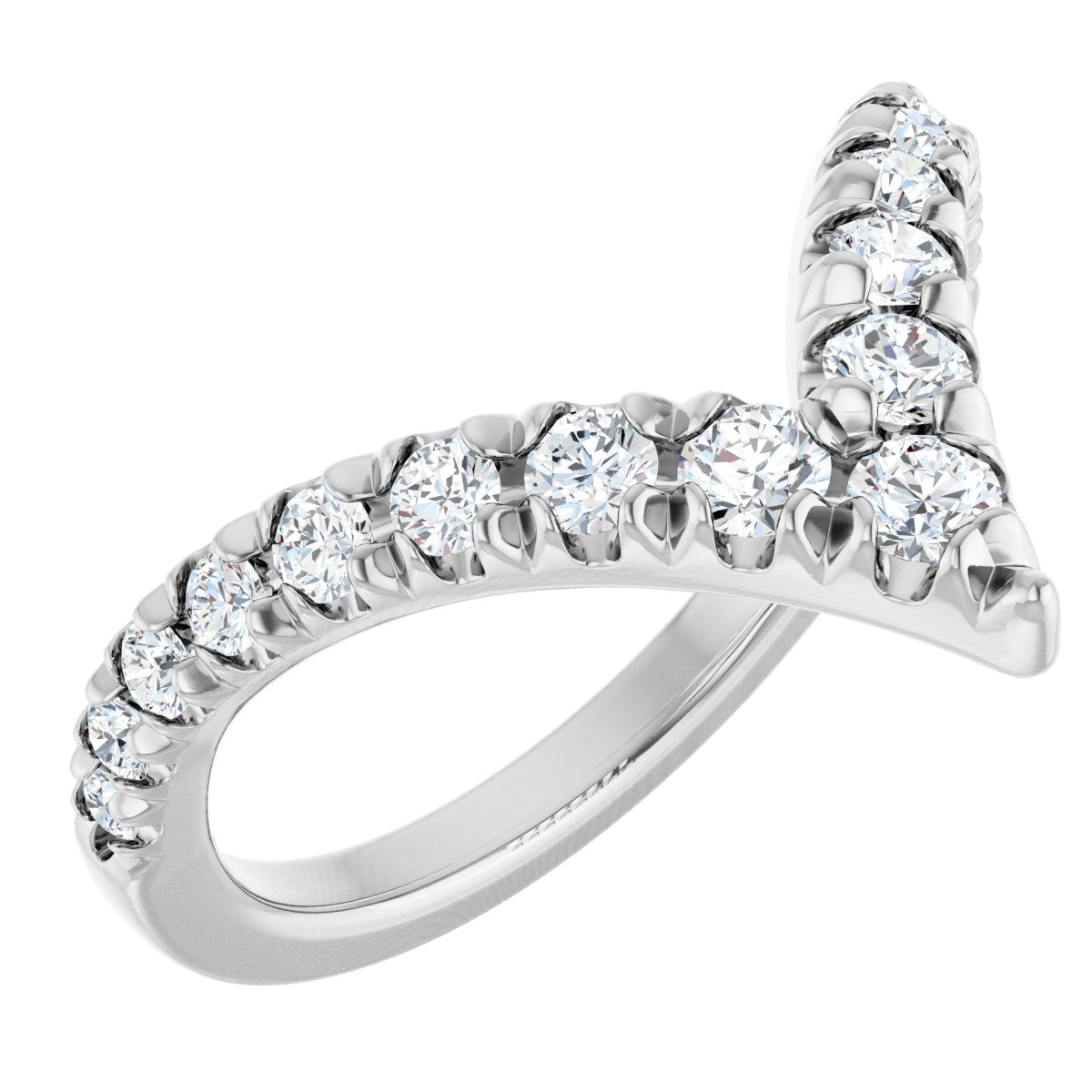 1/2 Ctw Lab-Grown Diamond Contour Band - White Gold - Lab Grown Diamond