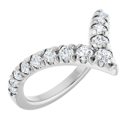 1/2 Ctw Lab-Grown Diamond Contour Band - White Gold - Lab Grown Diamond