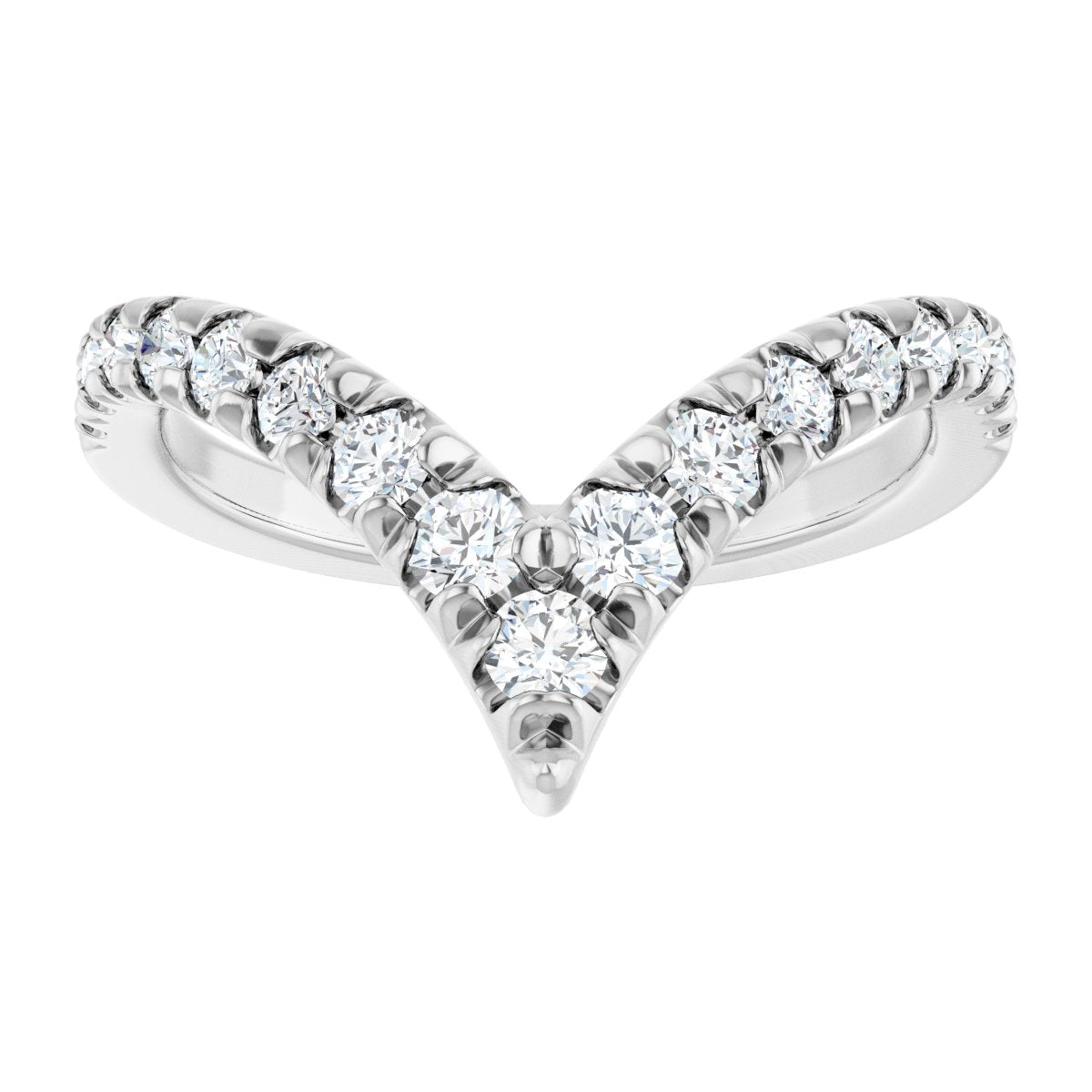 1/2 Ctw Lab-Grown Diamond Contour Band - White Gold - Lab Grown Diamond