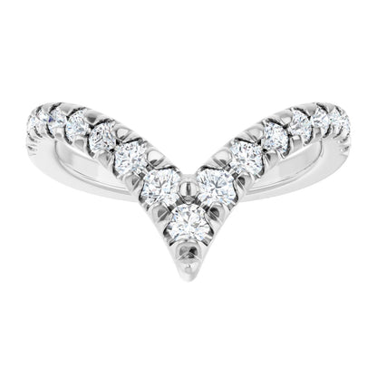 1/2 Ctw Lab-Grown Diamond Contour Band - White Gold - Lab Grown Diamond