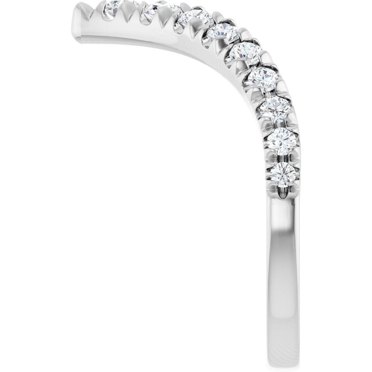 1/2 Ctw Lab-Grown Diamond Contour Band - White Gold - Lab Grown Diamond