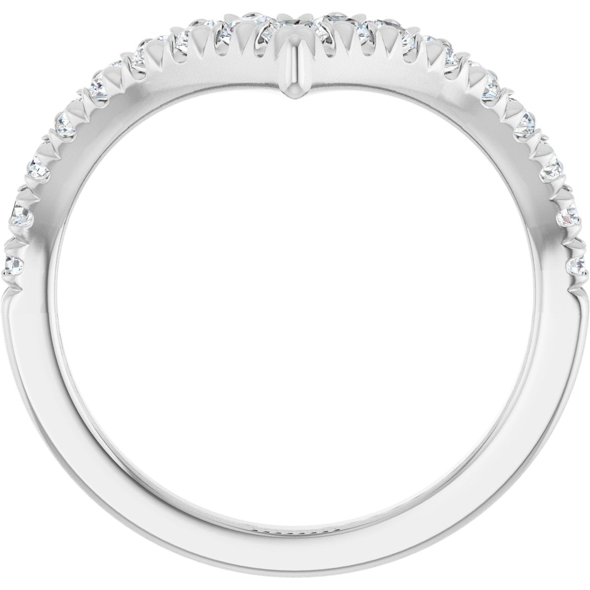 1/2 Ctw Lab-Grown Diamond Contour Band - White Gold - Lab Grown Diamond
