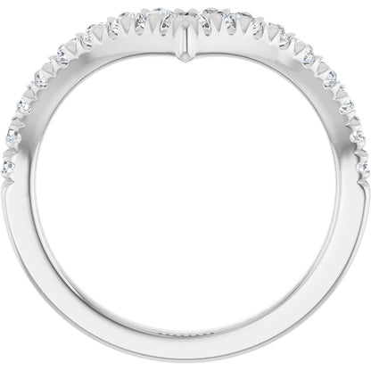1/2 Ctw Lab-Grown Diamond Contour Band - White Gold - Lab Grown Diamond