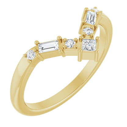 1/5 Ctw Square Lab-Grown Diamond Contour Band