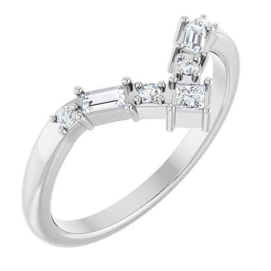 1/5 Ctw Square Lab-Grown Diamond Contour Band