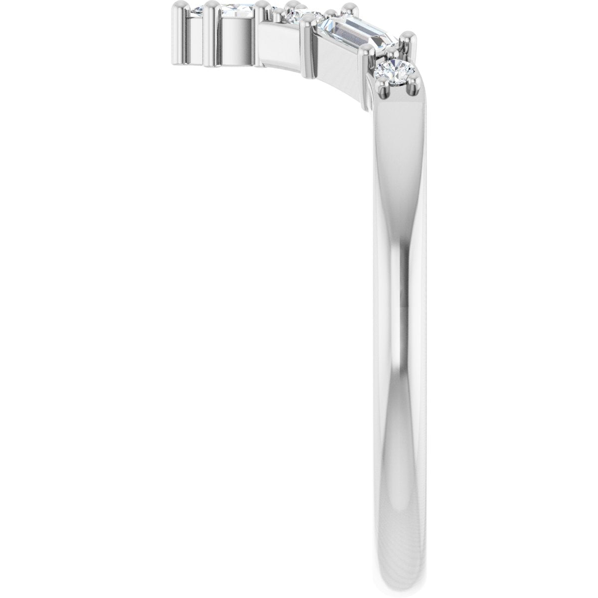 1/5 Ctw Marquise Lab-Grown Diamond Contour Band - White Gold - Lab Grown Diamond