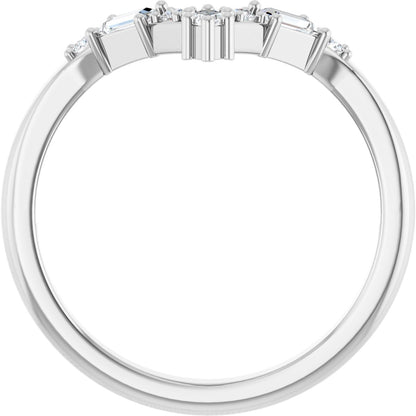 1/5 Ctw Marquise Lab-Grown Diamond Contour Band - White Gold - Lab Grown Diamond