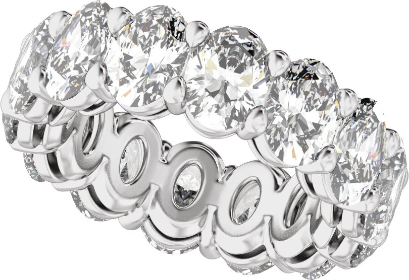 5 1/3 Ctw Oval Lab-Grown Diamond Low Profile Eternity Band - White Gold - Lab Grown Diamond