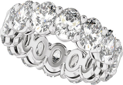 8 3/4 Ctw Oval Lab-Grown Diamond Low Profile Eternity Band - White Gold - Lab Grown Diamond