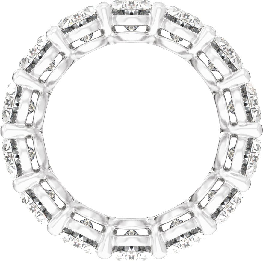 9 3/8 Ctw Oval Lab-Grown Diamond Low Profile Eternity Band - White Gold - Lab Grown Diamond