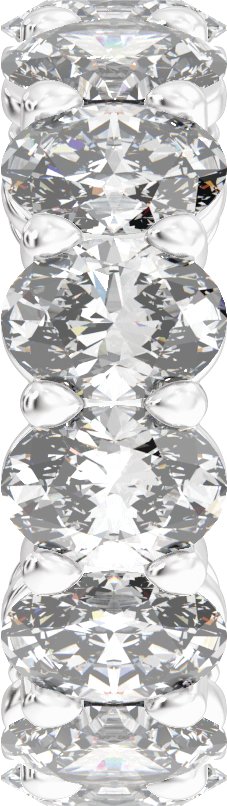 4 3/4 Ctw Oval Lab-Grown Diamond Low Profile Eternity Band - White Gold - Lab Grown Diamond