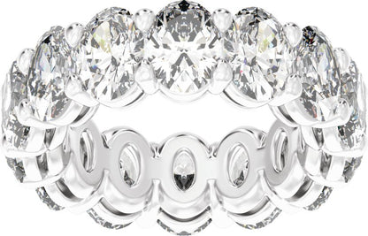 5 1/3 Ctw Oval Lab-Grown Diamond Low Profile Eternity Band - White Gold - Lab Grown Diamond
