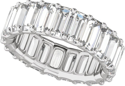 4 1/4 Ctw Straight Baguette Lab-Grown Diamond Low Profile Eternity Band - White Gold - Lab Grown Diamond