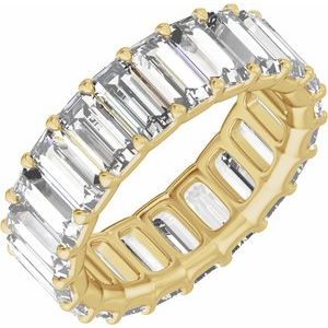 4 1/4 Ctw Straight Baguette Lab-Grown Diamond Low Profile Eternity Band