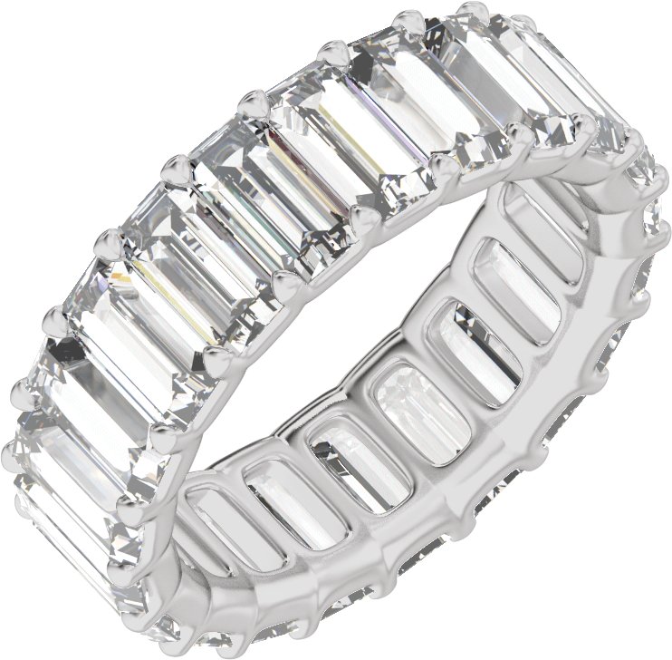 4 1/4 Ctw Straight Baguette Lab-Grown Diamond Low Profile Eternity Band
