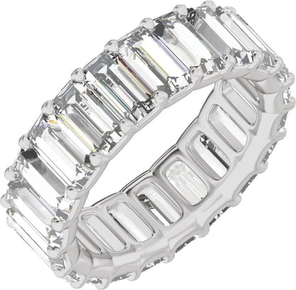 4 1/4 Ctw Straight Baguette Lab-Grown Diamond Low Profile Eternity Band