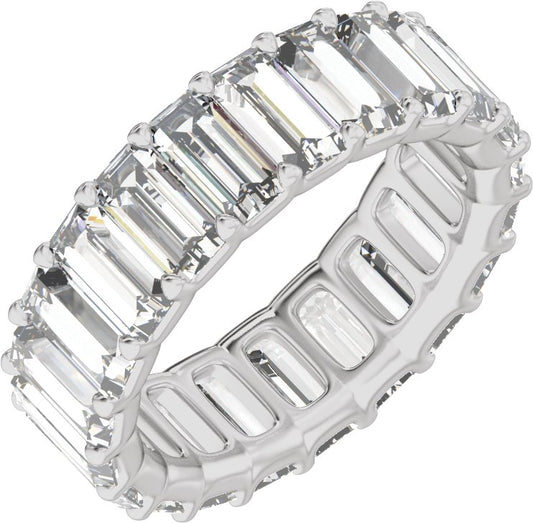 4 1/4 Ctw Straight Baguette Lab-Grown Diamond Low Profile Eternity Band