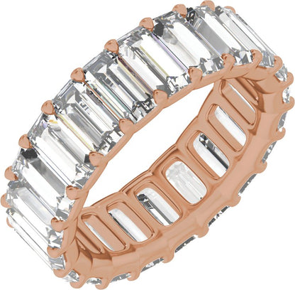4 1/4 Ctw Straight Baguette Lab-Grown Diamond Low Profile Eternity Band
