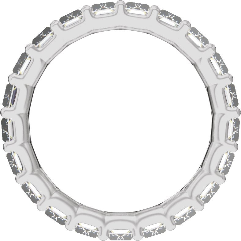 4 1/4 Ctw Straight Baguette Lab-Grown Diamond Low Profile Eternity Band - White Gold - Lab Grown Diamond