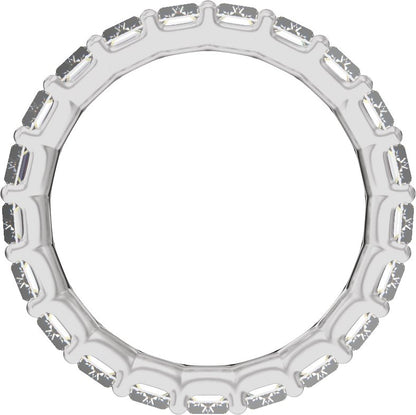 4 1/4 Ctw Straight Baguette Lab-Grown Diamond Low Profile Eternity Band - White Gold - Lab Grown Diamond