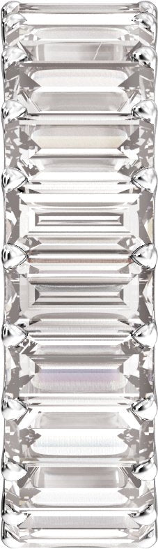 4 1/4 Ctw Straight Baguette Lab-Grown Diamond Low Profile Eternity Band - White Gold - Lab Grown Diamond
