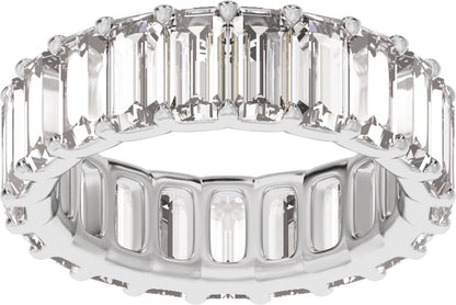 4 1/4 Ctw Straight Baguette Lab-Grown Diamond Low Profile Eternity Band - White Gold - Lab Grown Diamond