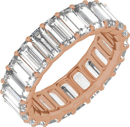 4 3/8 Ctw Straight Baguette Lab-Grown Diamond Low Profile Eternity Band