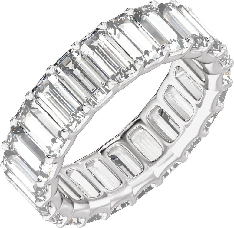4 3/8 Ctw Straight Baguette Lab-Grown Diamond Low Profile Eternity Band