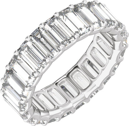 4 3/8 Ctw Straight Baguette Lab-Grown Diamond Low Profile Eternity Band