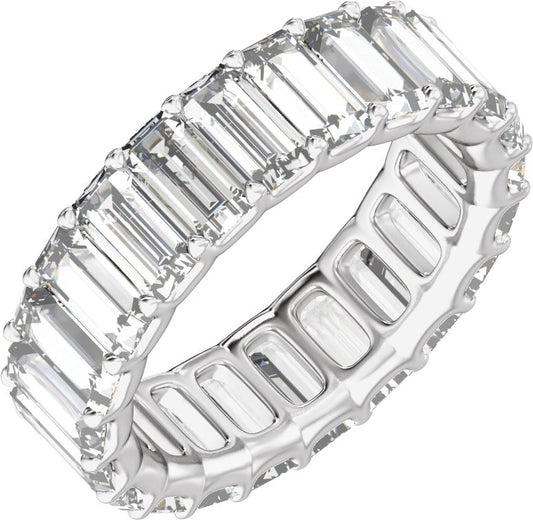 4 3/8 Ctw Straight Baguette Lab-Grown Diamond Low Profile Eternity Band