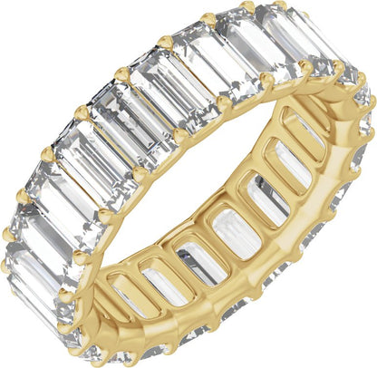 4 3/8 Ctw Straight Baguette Lab-Grown Diamond Low Profile Eternity Band
