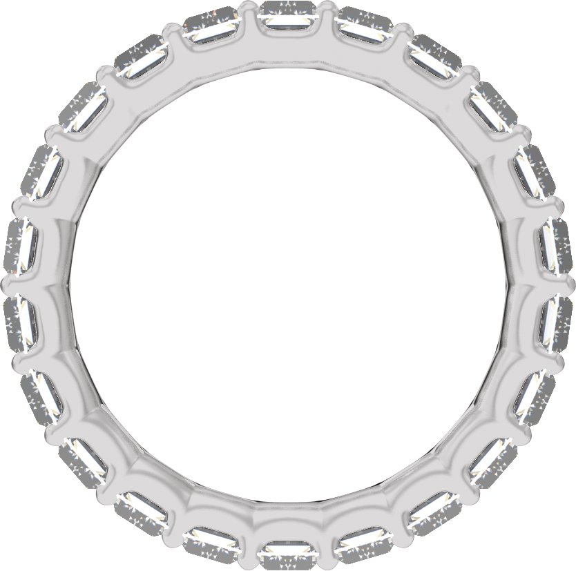 4 3/8 Ctw Straight Baguette Lab-Grown Diamond Low Profile Eternity Band - White Gold - Lab Grown Diamond