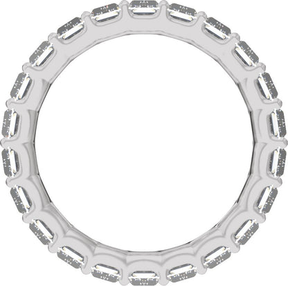 4 3/8 Ctw Straight Baguette Lab-Grown Diamond Low Profile Eternity Band - White Gold - Lab Grown Diamond