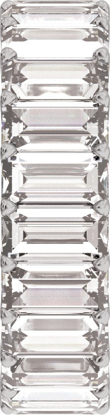 4 3/8 Ctw Straight Baguette Lab-Grown Diamond Low Profile Eternity Band - White Gold - Lab Grown Diamond