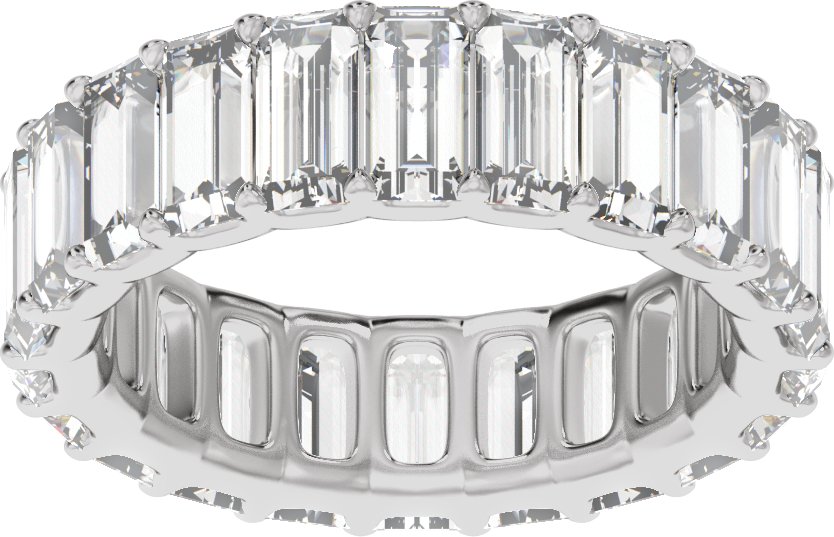 4 3/8 Ctw Straight Baguette Lab-Grown Diamond Low Profile Eternity Band - White Gold - Lab Grown Diamond