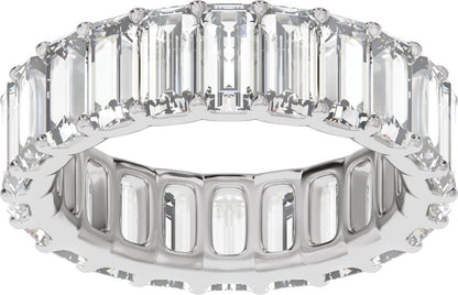 4 3/8 Ctw Straight Baguette Lab-Grown Diamond Low Profile Eternity Band - White Gold - Lab Grown Diamond