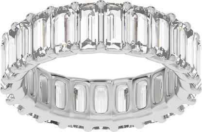 4 5/8 Ctw Straight Baguette Lab-Grown Diamond Low Profile Eternity Band - White Gold - Lab Grown Diamond