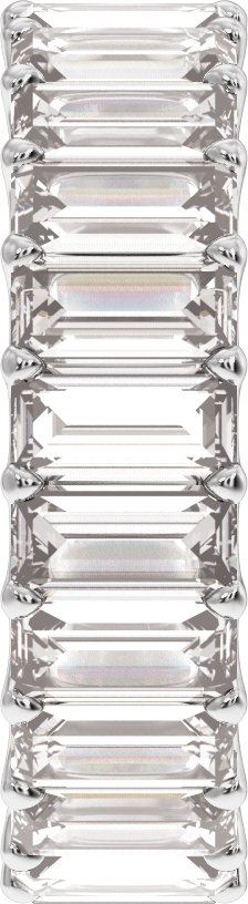 4 5/8 Ctw Straight Baguette Lab-Grown Diamond Low Profile Eternity Band - White Gold - Lab Grown Diamond