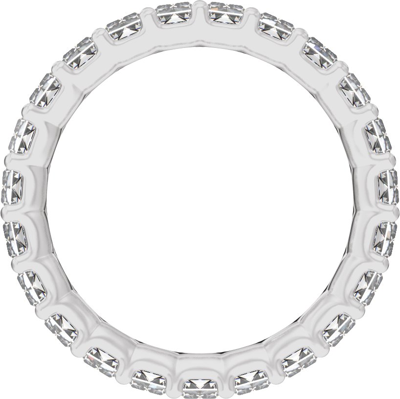 4 5/8 Ctw Straight Baguette Lab-Grown Diamond Low Profile Eternity Band - White Gold - Lab Grown Diamond