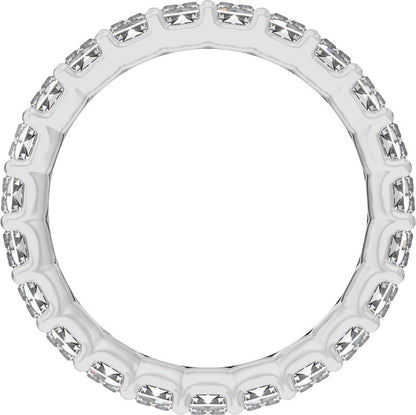 4 5/8 Ctw Straight Baguette Lab-Grown Diamond Low Profile Eternity Band - White Gold - Lab Grown Diamond