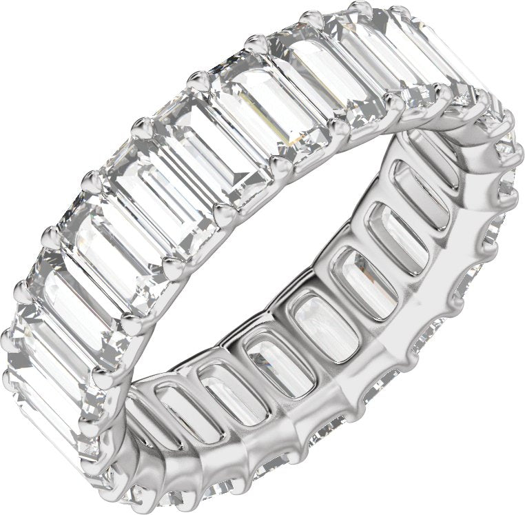 4 5/8 Ctw Straight Baguette Lab-Grown Diamond Low Profile Eternity Band