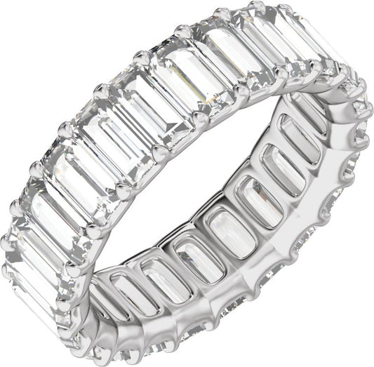 4 5/8 Ctw Straight Baguette Lab-Grown Diamond Low Profile Eternity Band