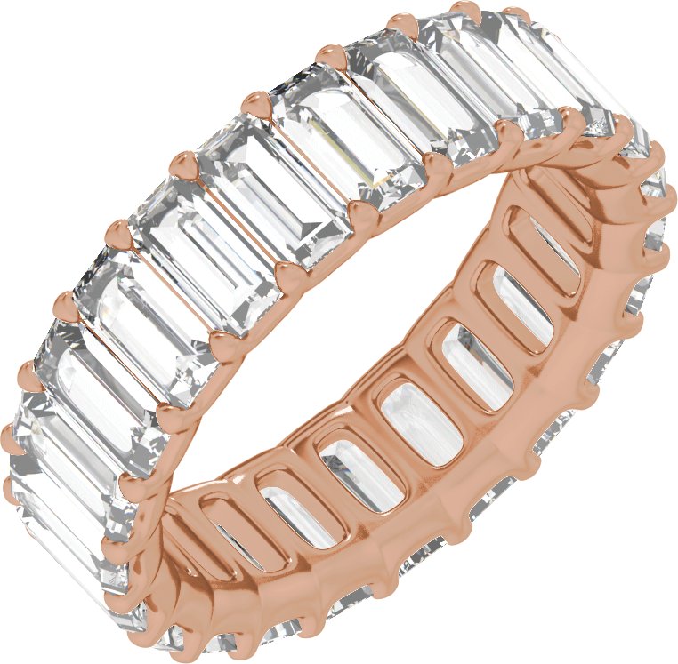4 5/8 Ctw Straight Baguette Lab-Grown Diamond Low Profile Eternity Band