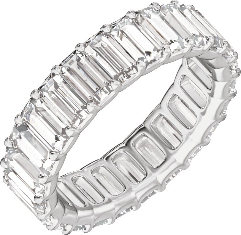 4 3/4 Ctw Straight Baguette Lab-Grown Diamond Low Profile Eternity Band
